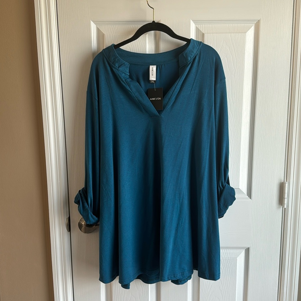 Women’s roll tab long sleeve blouse